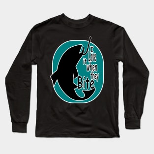 Funny Love Fishing Hook Bait Bite Long Sleeve T-Shirt